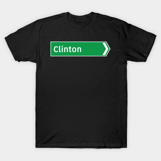 New Zealand Road Signage - Clinton (Southland/Otago) T-Shirt by 4amStudio